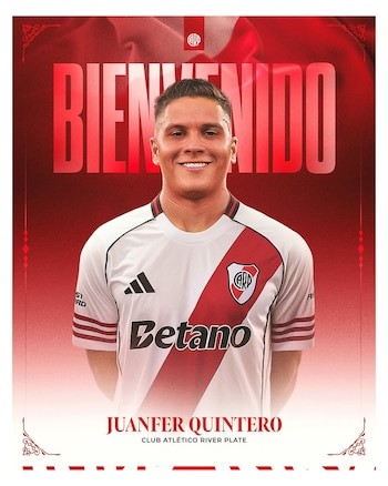 Juan Fernando Quintero regresa a River Plate: «Bienvenido a tu casa»