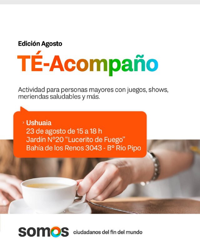 TÉ ACOMPAÑO: CONTINÚA LA PROPUESTA QUE RECORRE LOS BARRIOS DE USHUAIA PARA COMPARTIR CON LAS PERSONAS MAYORES