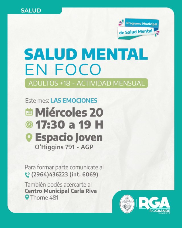 CONTINÚA EL CICLO «SALUD MENTAL EN FOCO» EN EL ESPACIO JOVEN AGP