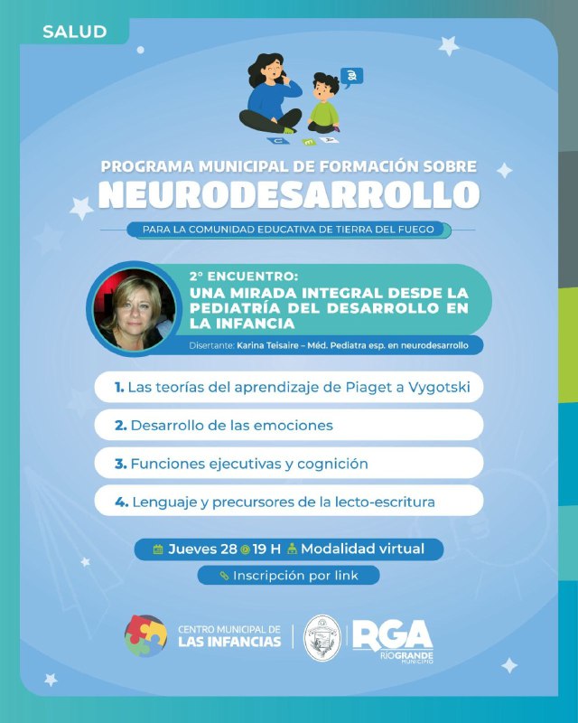 SE LLEVARÁ A CABO EL 2º ENCUENTRO DEL PROGRAMA MUNICIPAL DE FORMACIÓN SOBRE NEURODESARROLLO PARA LA COMUNIDAD EDUCATIVA
