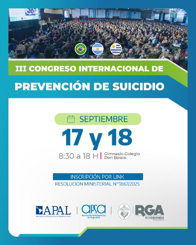 SE ABREN LAS INSCRIPCIONES PARA EL III CONGRESO INTERNACIONAL DE PREVENCIÓN DE SUICIDIO