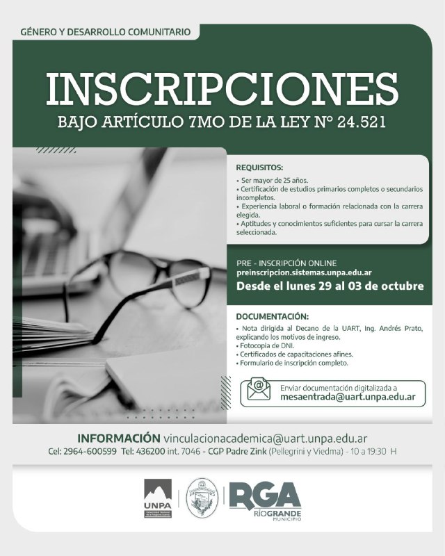 ABREN LAS INSCRIPCIONES EN LA UNPA: OPORTUNIDAD PARA MAYORES DE 25 AÑOS SIN SECUNDARIO COMPLETO