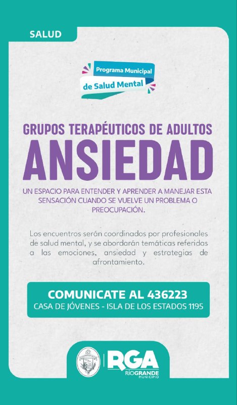 SUMATE A LOS GRUPOS TERAPÉUTICOS DE ANSIEDAD EN CASA DE JÓVENES