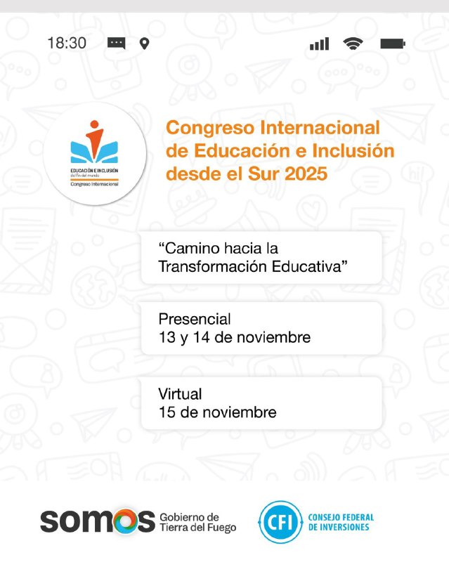 SE EXTIENDEN LAS INSCRIPCIONES PARA EL CONGRESO INTERNACIONAL DE EDUCACIÓN E INCLUSIÓN DESDE EL SUR 2025 HASTA EL 7 DE NOVIEMBRE