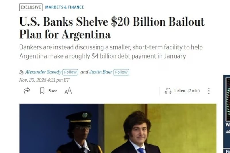 Se esfuma el megapréstamo privado para la Argentina