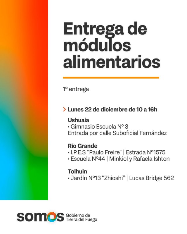 CRONOGRAMA DE ENTREGA DE MÓDULOS ALIMENTARIOS DE COMEDORES ESCOLARES DURANTE EL RECESO DE VERANO 2025/2026