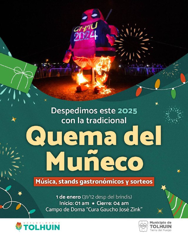 Tolhuin se prepara para la Quema del Muñeco 2025
