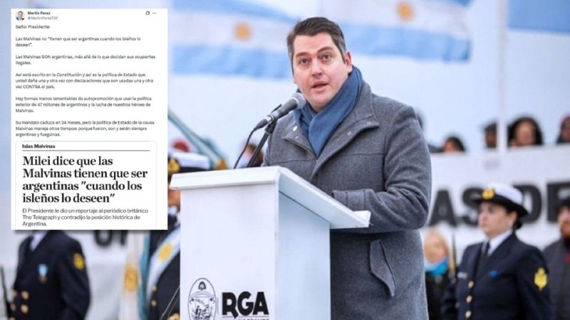 MARTÍN PEREZ CORRIGIÓ A MILEI Y REAFIRMÓ QUE LAS MALVINAS SON ARGENTINAS, NO DE LOS ISLEÑOS