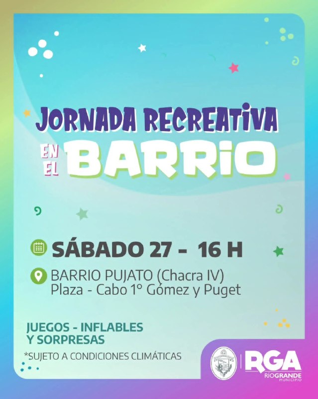 SÚMATE A LA JORNADA RECREATIVA EN EL BARRIO PUJATO
