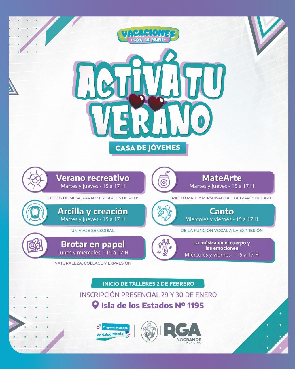 «ACTIVÁ TU VERANO»: FEBRERO LLEGA CON NUEVOS TALLERES ARTÍSTICOS