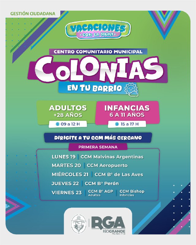 “COLONIAS EN TU BARRIO”: SUMATE A ESTA PROPUESTA DE VERANO EN LOS CENTROS COMUNITARIOS MUNICIPALES