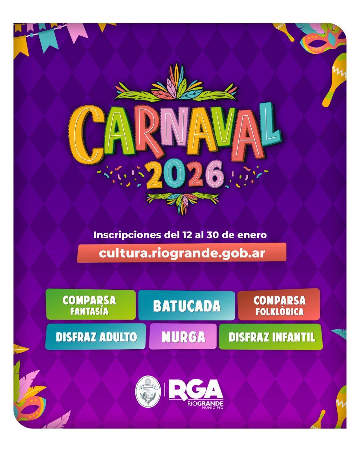 YA ESTÁN ABIERTAS LAS INSCRIPCIONES PARA EL CARNAVAL 2026