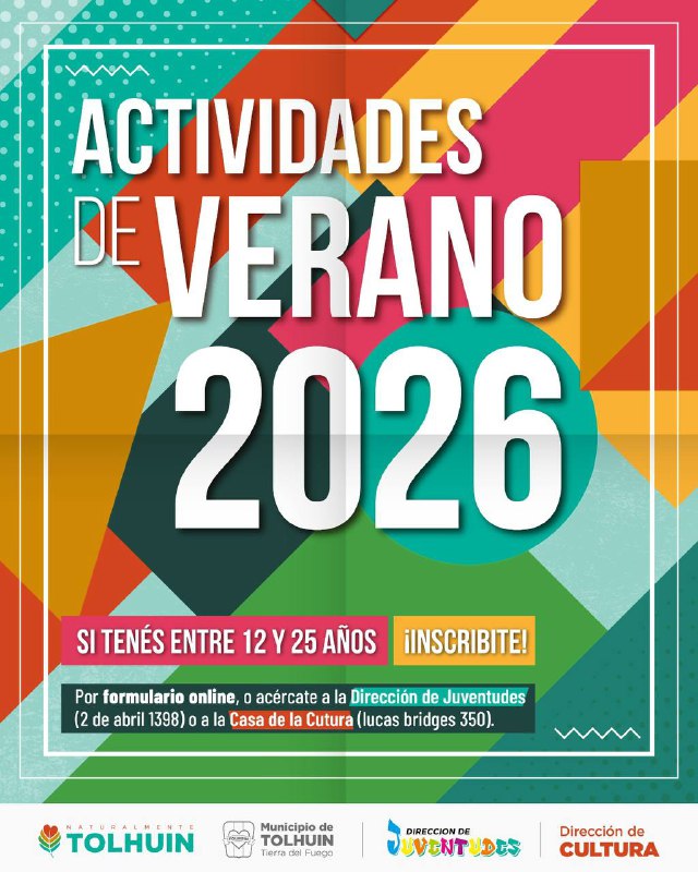 El Municipio de Tolhuin lanzó las Actividades de Verano 2026 para jóvenes de 12 a 25 años