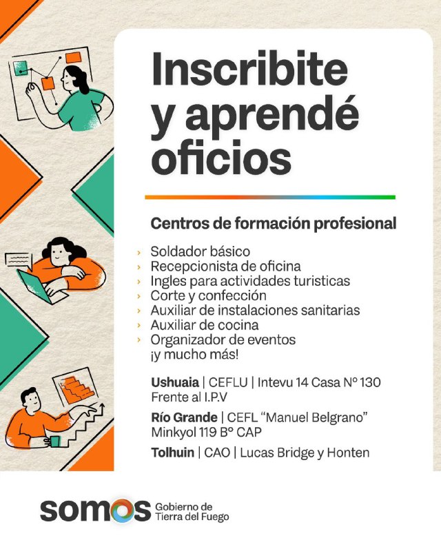 LOS CENTROS DE FORMACIÓN LABORAL ABREN SUS INSCRIPCIONES
