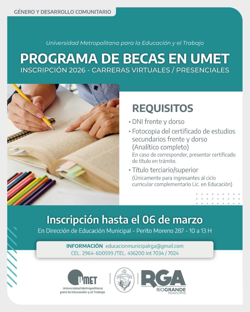 BECAS UMET: HASTA EL 6 DE MARZO ESTARÁN ABIERTAS LAS INSCRIPCIONES