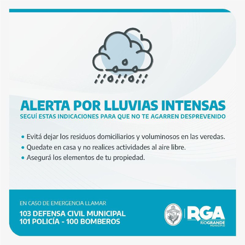 ALERTA NARANJA POR LLUVIAS INTENSAS