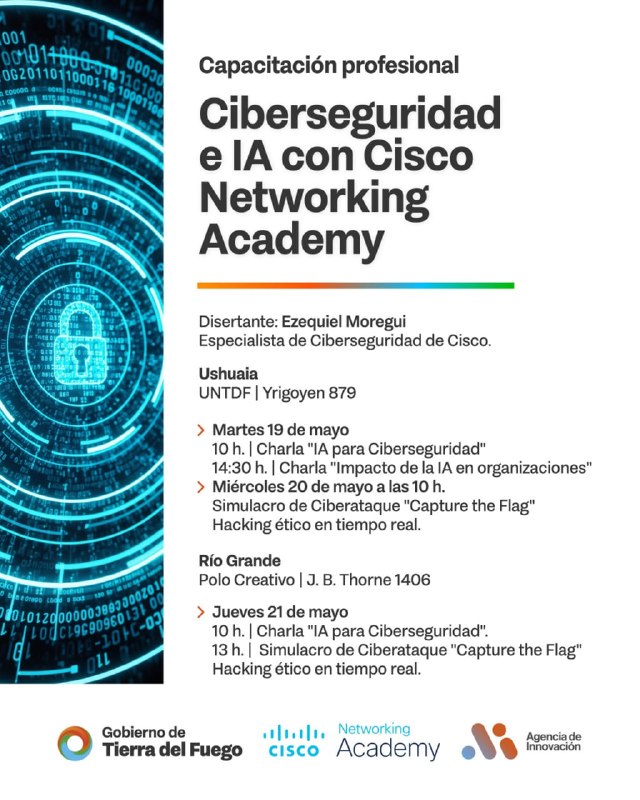 TIERRA DEL FUEGO LLEVARÁ A CABO LAS «JORNADAS DE CIBERSEGURIDAD E INTELIGENCIA ARTIFICIAL»