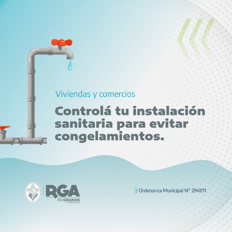 CON LA LLEGADA DEL FRÍO, EL MUNICIPIO RECUERDA MEDIDAS PARA CUIDAR LAS CAÑERÍAS Y EVITAR CONGELAMIENTOS