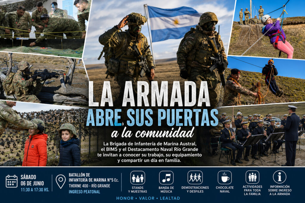 La Armada Argentina despliega su potencial en Tierra del Fuego con una nueva jornada de acercamiento comunitario