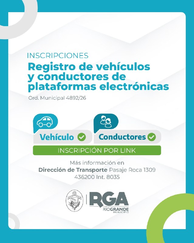 RÍO GRANDE AVANZA EN LA REGULACIÓN DE LAS PLATAFORMAS ELECTRÓNICAS DE TRANSPORTE