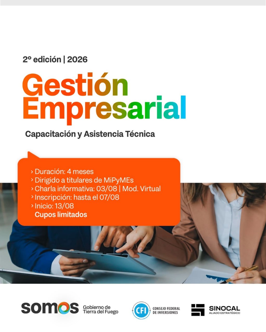 GOBIERNO ABRE LAS INSCRIPCIONES PARA LA NUEVA EDICIÓN DEL PROGRAMA «GESTIÓN EMPRESARIAL”