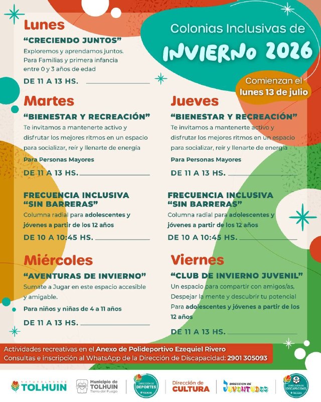 Juegos, movimiento y encuentro para vivir un invierno inclusivo en Tolhuin