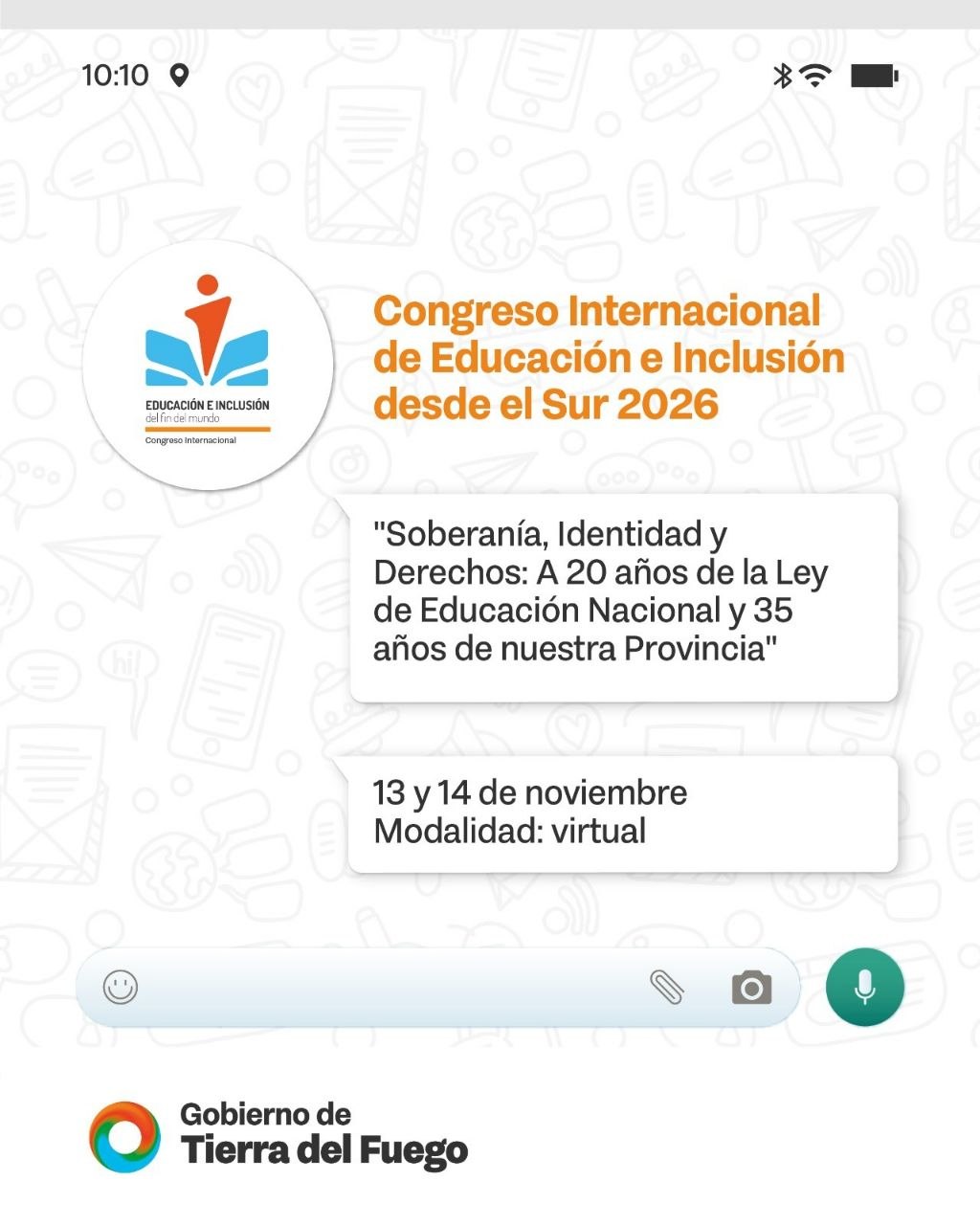 CONVOCATORIA A PONENCIAS PARA EL 9° CONGRESO INTERNACIONAL DE EDUCACIÓN E INCLUSIÓN DESDE EL SUR 2026