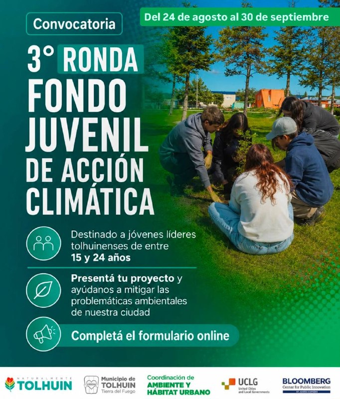 Tolhuin abrió la tercera convocatoria del Fondo Juvenil de Acción Climática