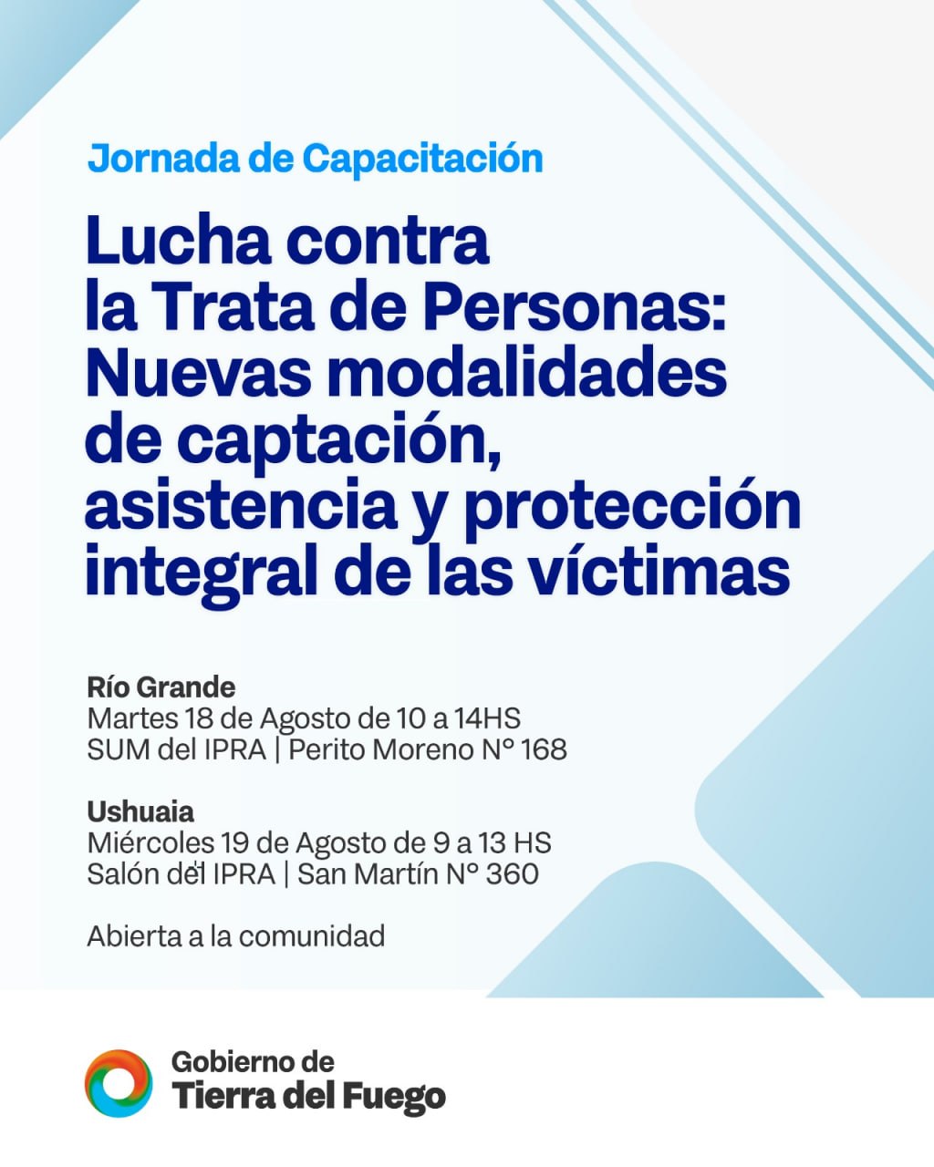EL GOBIERNO REALIZARÁ JORNADAS DE CAPACITACIÓN SOBRE LA LUCHA CONTRA LA TRATA Y EXPLOTACIÓN DE PERSONAS