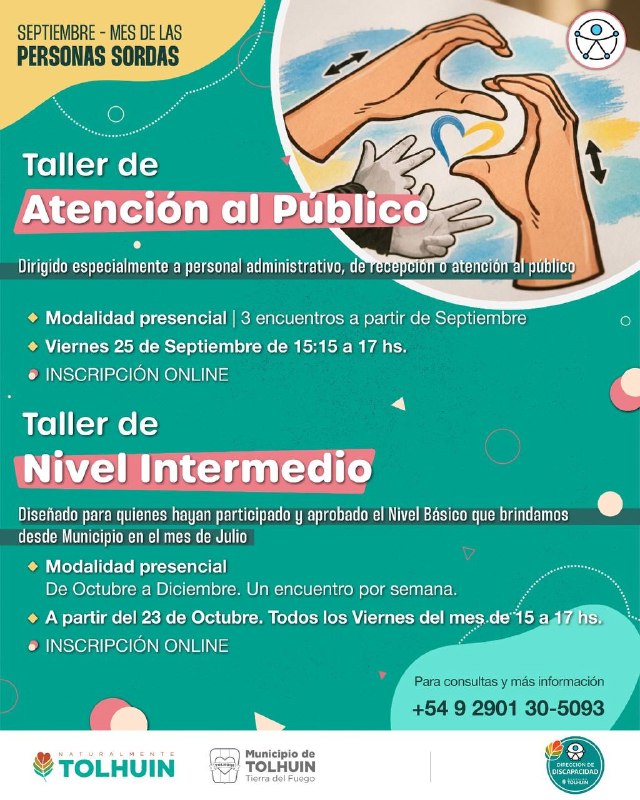 Tolhuin se suma al Mes de las Personas Sordas con talleres de Lengua de Señas Argentina