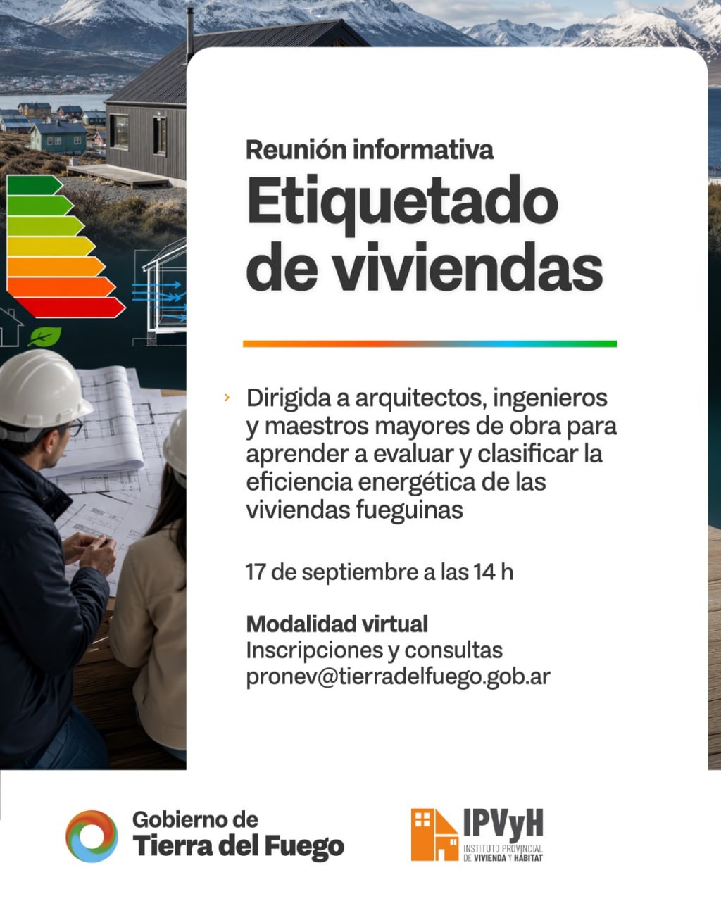TIERRA DEL FUEGO REALIZARÁ POR PRIMERA VEZ EL CURSO DE ETIQUETADO DE VIVIENDAS