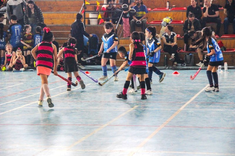 LA CASA DEL DEPORTE DE TOLHUIN REUNIÓ A MÁS DE 140 NIÑOS Y NIÑAS EN UN ENCUENTRO REGIONAL DE HOCKEY