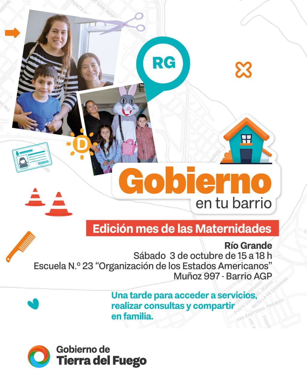GOBIERNO EN TU BARRIO: ESTE SÁBADO SE LLEVARÁ A CABO UNA EDICIÓN ESPECIAL POR EL MES DE LAS MATERNIDADES EN RÍO GRANDE