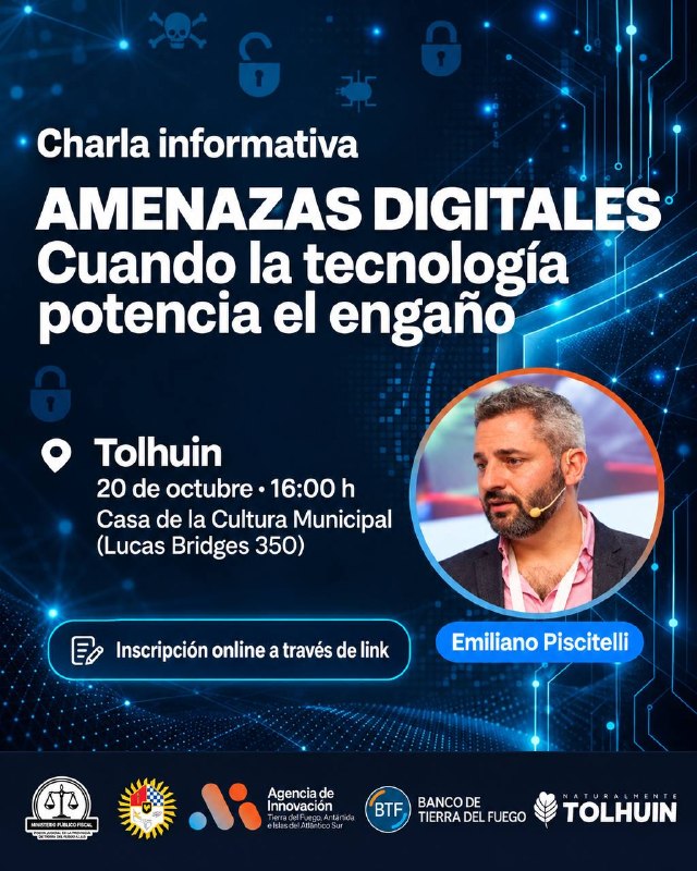 Brindarán charla informativa en Tolhuin sobre amenazas digitales